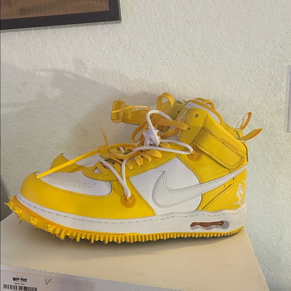 Nike Bright Yellow and White Sneakers